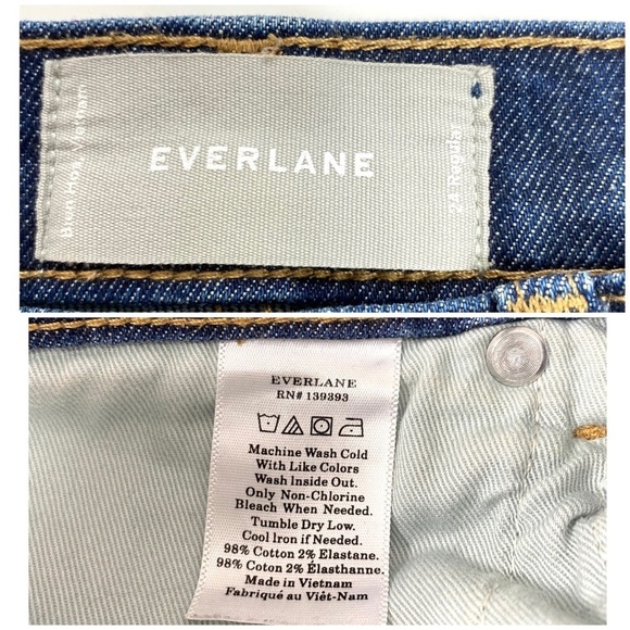 Everlane High Rise The Kick Crop Jean In Medium Washed - Picture 6 of 8